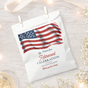 Modern American Flag 4th of July Army Retirement Favour Bags