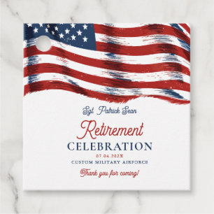  Modern American Flag 4th of July Army Retirement  Favour Tags