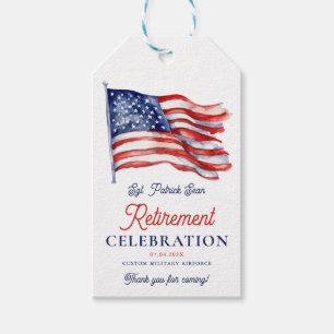  Modern American Flag 4th of July Army Retirement  Gift Tags