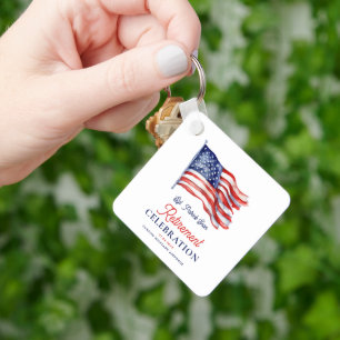  Modern American Flag 4th of July Army Retirement  Key Ring