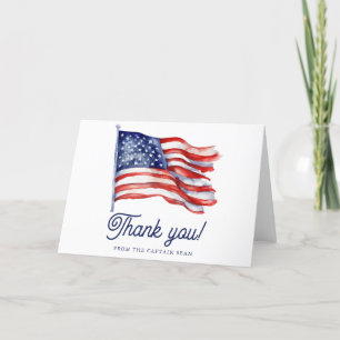 Modern American Flag 4th of July Army Retirement Thank You Card
