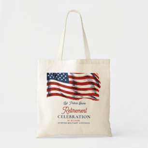 Modern American Flag 4th of July Army Retirement Tote Bag