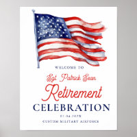 Modern American Flag Army Retirement Welcome Sign
