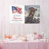Modern American Flag Army Retirement Welcome Sign