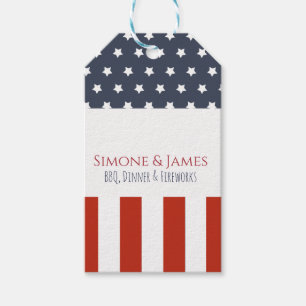Modern American Flag July 4th Party Decor Gift Tags