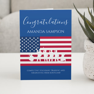 Modern American Personalised Army Graduation Card