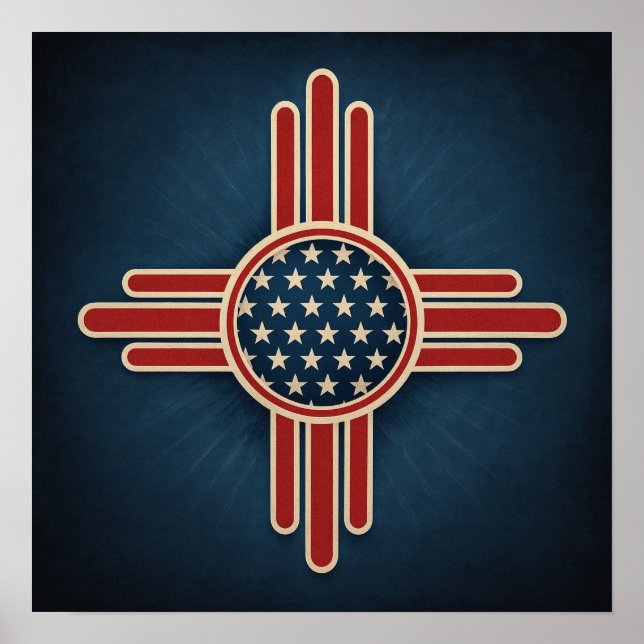 Modern American Zia Emblem – Bold Patriotic Southw Poster (Front)