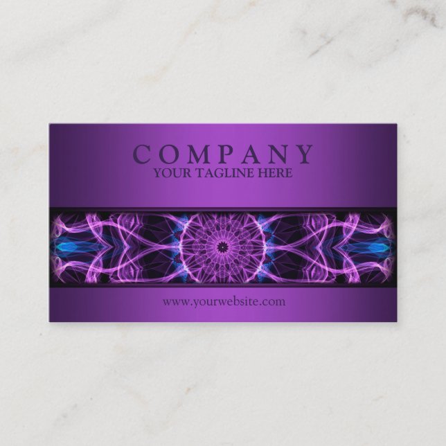 modern Amethyst Desire mandala purple Business Card (Front)