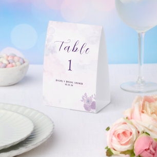 Modern Amethyst Watercolor Floral Bridal Shower