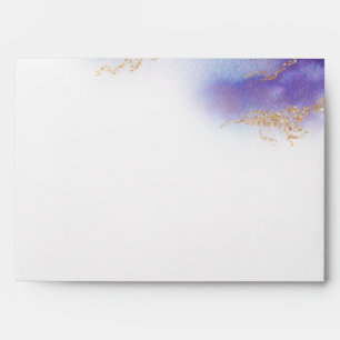 Modern Amethyst Watercolor Geode BarefootBride™ Envelope