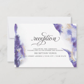 Modern Amethyst Watercolor Geode  BarefootBride™ Invitation