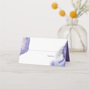 Modern Amethyst Watercolor Geode  BarefootBride™ Place Card