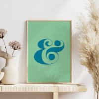 Modern Ampersand Art, Blue and Mint Colour Palette