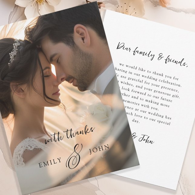 Modern, Ampersand, Handwriting Font, 1 Photo Thank You Card (Creator Uploaded)