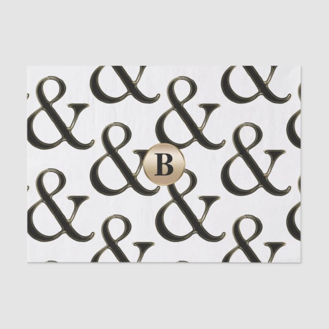 Modern Ampersand Modern Monogram Personalised Tissue Paper (Front)