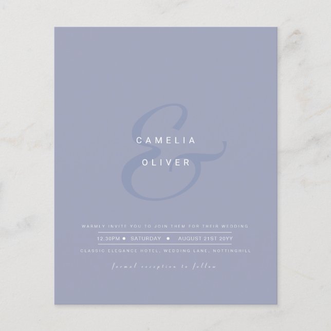 Modern Ampersand Wedding Invite QR Code RSVP (Front)