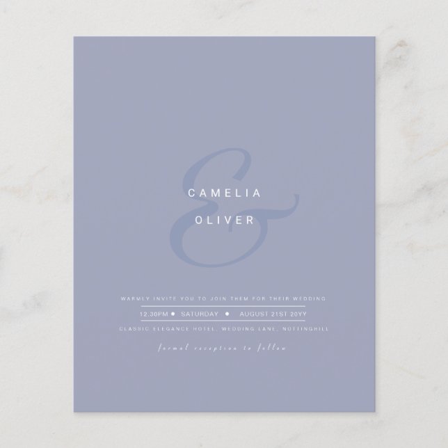 Modern Ampersand Wedding Invite QR Code RSVP (Front)