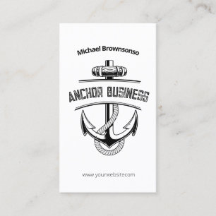 Modern Anchor Coastal Yacht Boat Ship Business Card
