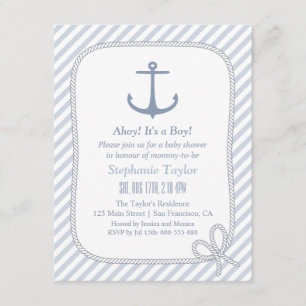 Modern Anchor Nautical Baby Shower Invitations