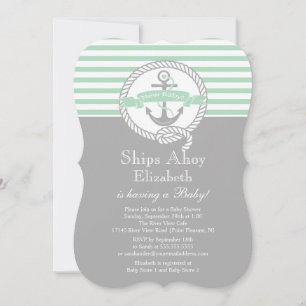 Modern Anchor Nautical NeutralBaby Shower Invitation