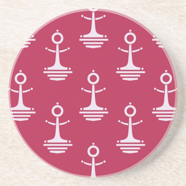 Modern Anchors Pattern Coaster (Front)