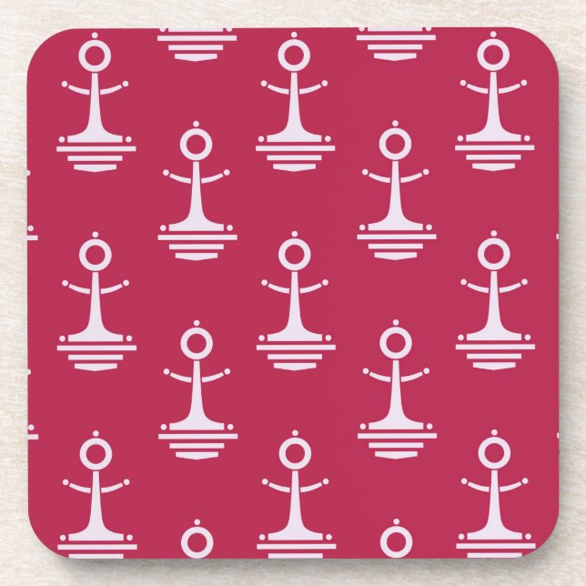 Modern Anchors Pattern Coaster (Front)