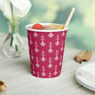 Modern Anchors Pattern Paper Cups