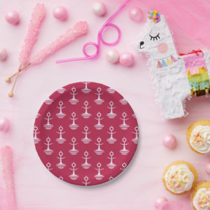Modern Anchors Pattern Paper Plate