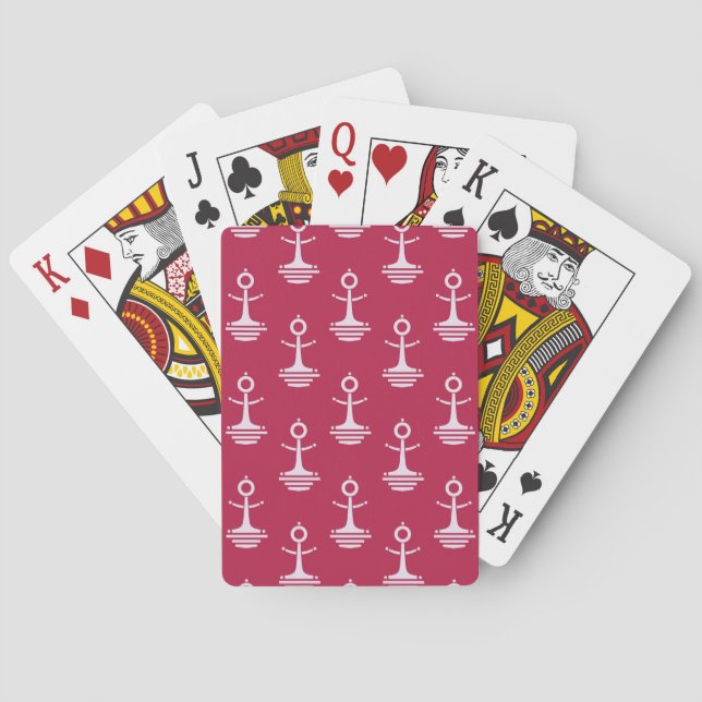 Modern Anchors Pattern Playing Cards (Back)
