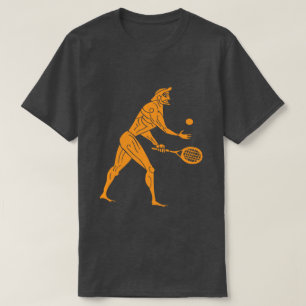 Modern Ancient Olympians Playing Tennis  Dark T-Shirt