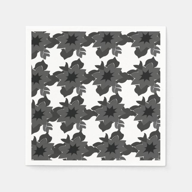 Modern and Abstract Elegant Chic Floral Pattern Napkin (Front)