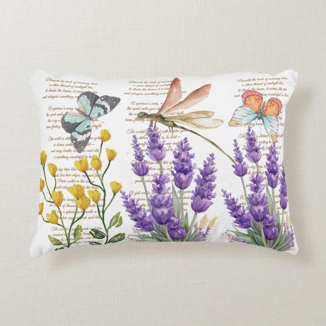 Modern and adorable calligraphy handwritten Floral Decorative Cushion (Front)