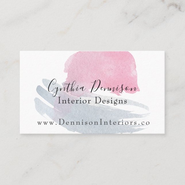 Modern and Artistic Watercolor Splash Business Card (Front)