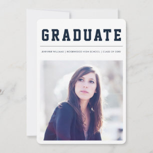 Modern and Bold graduation announcement card