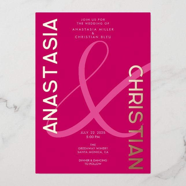 Modern and Bold Magenta Wedding (Front)