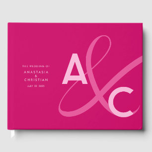 Modern and Bold Magenta Wedding Guest Book