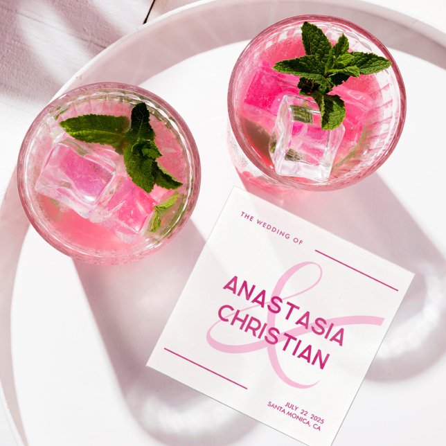 Modern and Bold Magenta Wedding Napkin (Creator Uploaded)