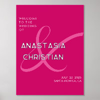 Modern and Bold Magenta Wedding Welcome
