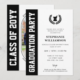 Modern and Bold Pharmacy School Graduation Photo Invitation