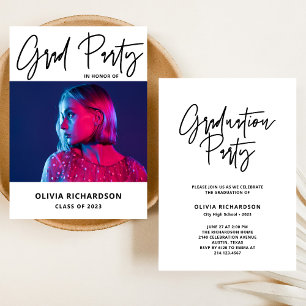Modern and Bold Photo Class of 2023 Grad Party Invitation