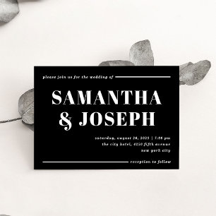 Modern and Bold Typography   Minimalist Wedding Invitation