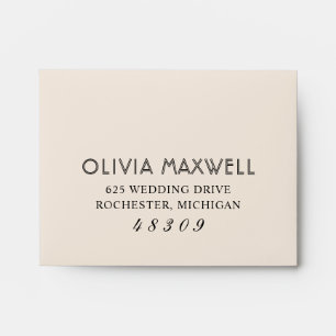 Modern and Chic Black and Warm White Wedding Envelope