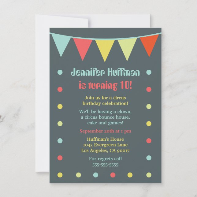 Modern and Chic Circus Invitation (Front)