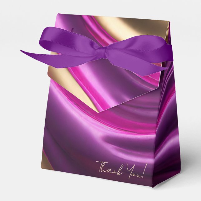 Modern and Chic-Purple Pink and Gold- Favour Box (Front Side)