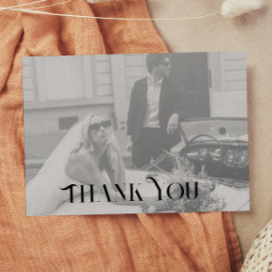 Modern and chic Wedding Thank You Postcard
