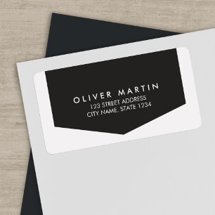 Modern and Classic Dark and Light Grey Address Label