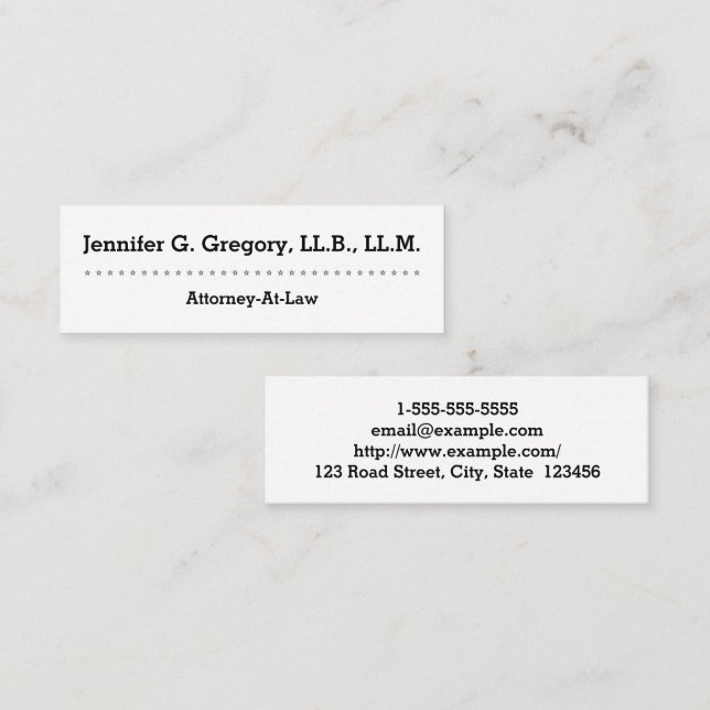 Modern and Clean Attorney-At-Law Business Card (Front/Back)