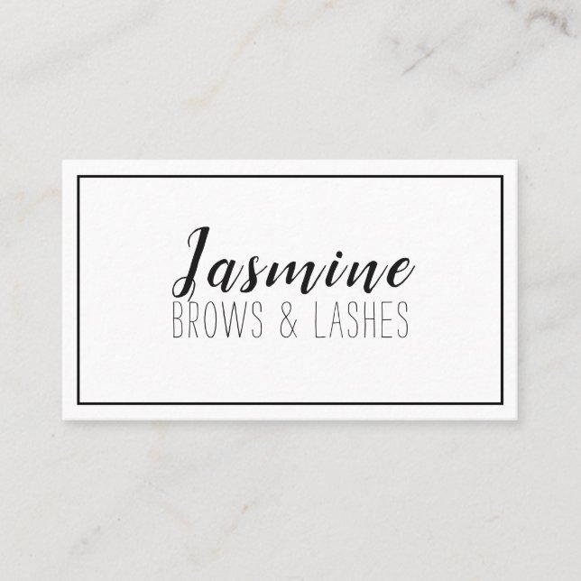 Modern and Clean Brows & Lashes Business Card (Front)