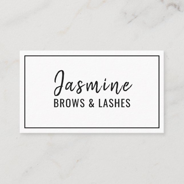 Modern and Clean Brows & Lashes Business Card (Front)