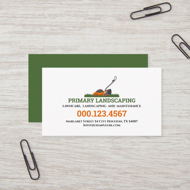 Modern and clean professional landscaping business card (Front/Back In Situ)